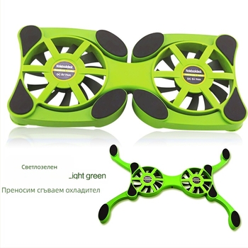 Радиатор за лаптоп, преносим сгъваем охладител, въздушно охлаждане, 1 вентилатор, пластмаса, тегло 0.2 кг