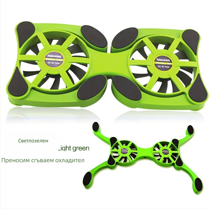 Радиатор за лаптоп, преносим сгъваем охладител, въздушно охлаждане, 1 вентилатор, пластмаса, тегло 0.2 кг