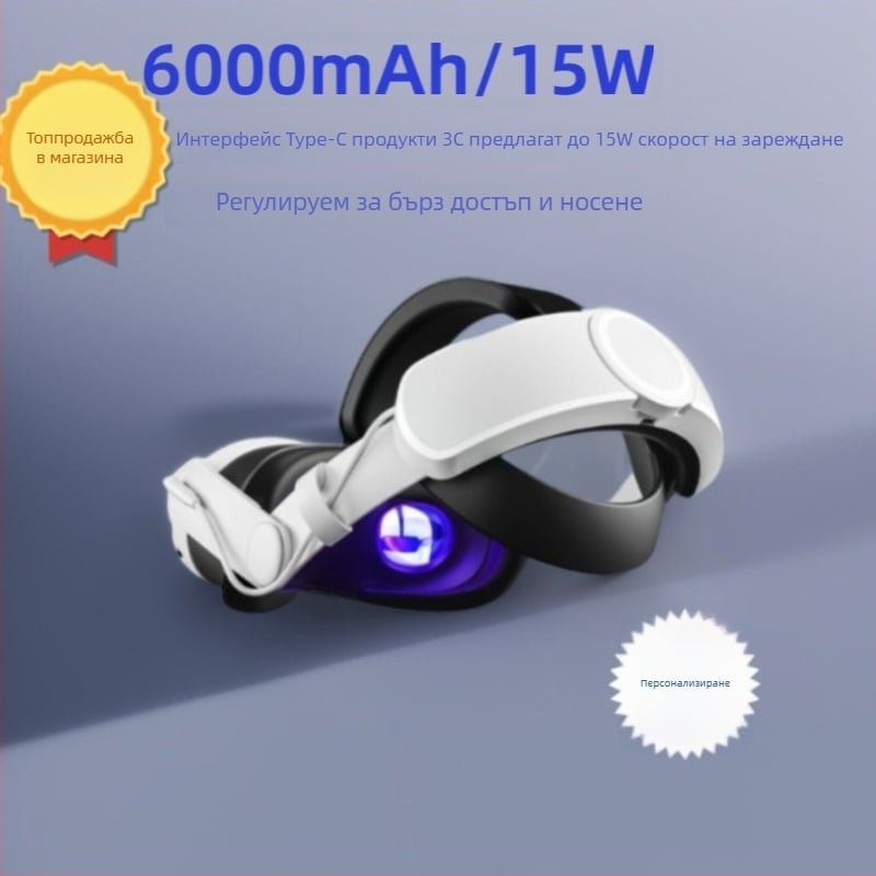 Oculus Quest 3 VR очила със 15W/6000mAh батерия, пластмасов корпус, тегло 493 g