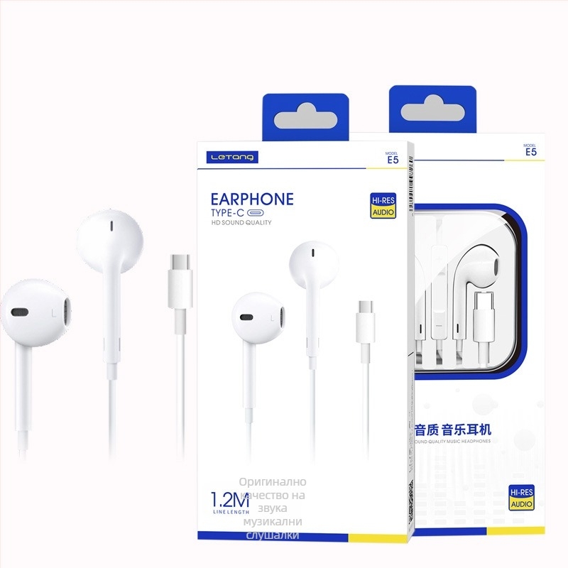 Type-C слушалки, in-ear стил, кабел 1,2 m, чувствителност 103 dB