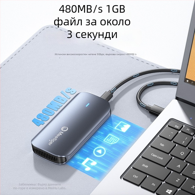 MSATA SSD кутия GM05, USB-C интерфейс, алуминиев корпус, поддържа до 2TB, скорост 5Gbps