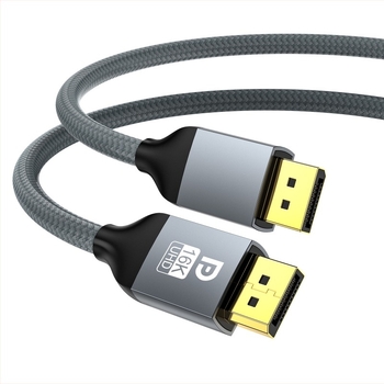 DP към DP кабел 2.1 версия: 16K60Hz гейминг HD видео, 8K120Hz/4K240Hz висока честота на опресняване, съвместим DP1.4/1.2, дължина 3 m