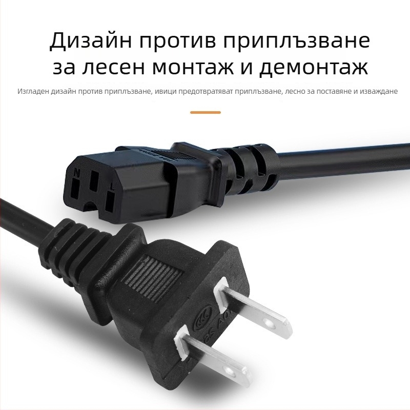 Захранващ кабел с две ядра, US стандарт, плосък щепсел, OEM Xintai Wire