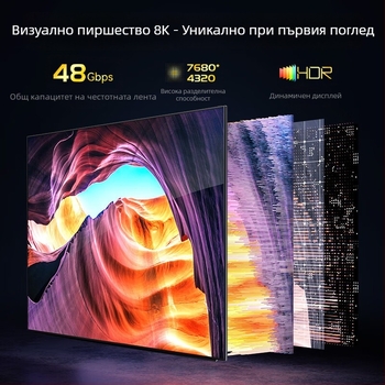 HDMI кабел 2.1 за поддръжка на 8K, HDMI към HDMI, меден проводник, златни контакти