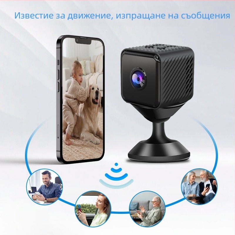 Вътрешна безжична охранителна камера X2 с Wi-Fi, 1280x720 HD видео, 15fps, вграден микрофон, съхранение на SD карта