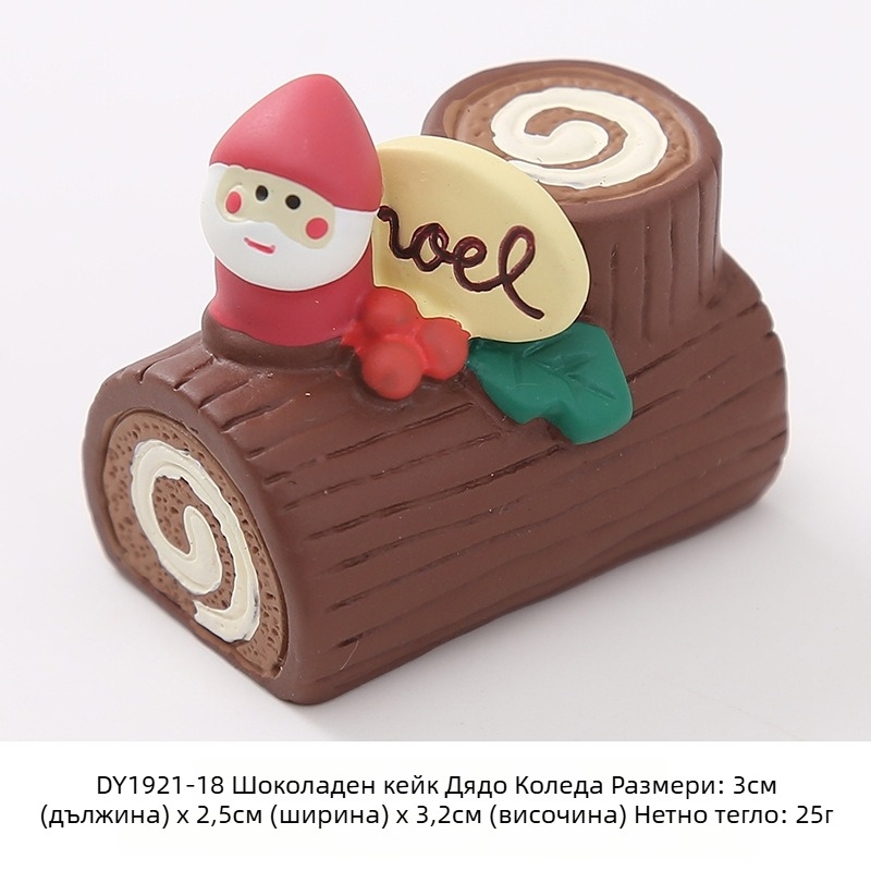 Настолен Дядо Коледа декор — ръчно изработена карикатурна фигура от синтетична смола, Top rhyme