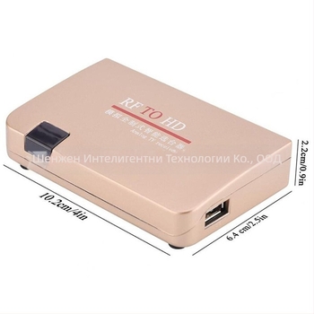 RF към HDMI аналогов телевизионен приемник, конвертор 1080P, дистанционно управление, захранване, модел YMQS8010A