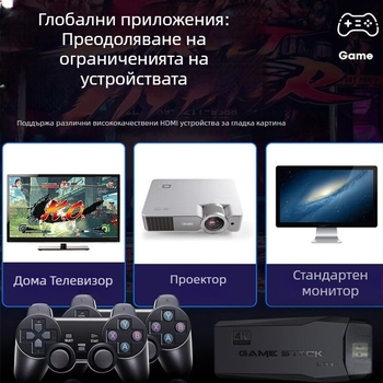 M8 Джойстик игрова конзола – за двама играчи, безжична, 64-битна ОС, 512MB RAM, USB/HDMI изход