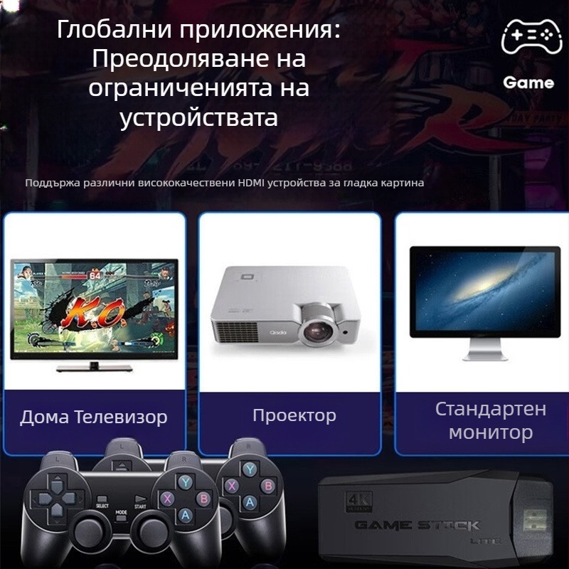 M8 Джойстик игрова конзола – за двама играчи, безжична, 64-битна ОС, 512MB RAM, USB/HDMI изход