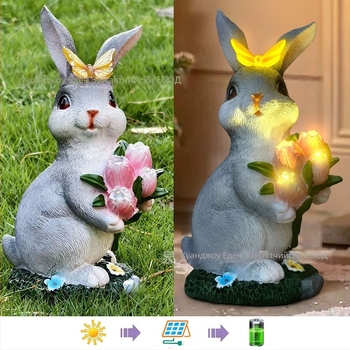 Заешка градинска украса — смолна скулптура, Eden, модерен арт стил