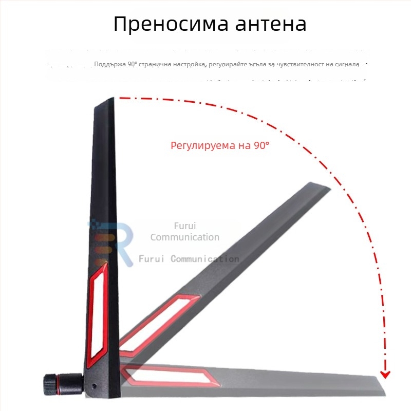 2.4G/5G/5.8G двудиапазонна лепяща антена, Wi‑Fi 6, висок коефициент на усилване, обхват от всички посоки, за Asus рутер