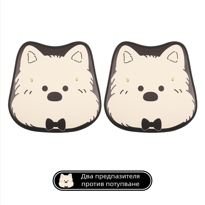 Защита за облегалката на автомобилното седло с карикатурен дизайн — универсална форма, PU кожа, пълнеж от пяна, подходяща за всички сезони