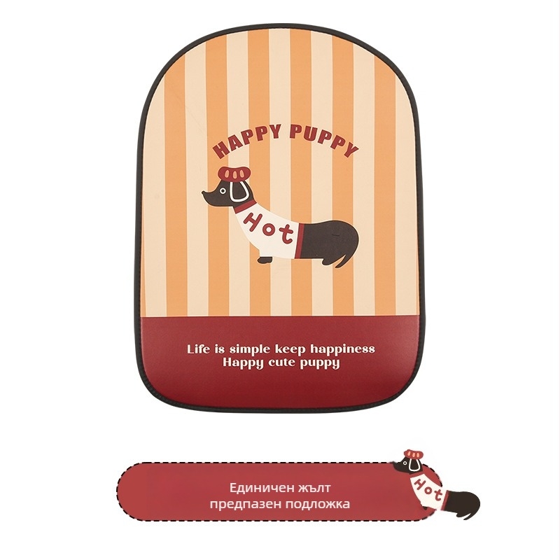 Анти-удар подложка за задната седалка на автомобил с рисунка на куче, PU материал, пяна за пълнеж, универсален стил, за всички сезони