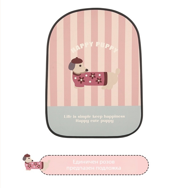 Анти-удар подложка за задната седалка на автомобил с рисунка на куче, PU материал, пяна за пълнеж, универсален стил, за всички сезони