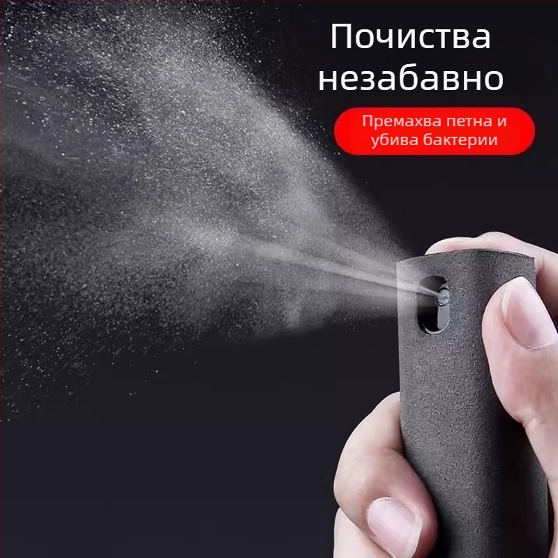 Аксесоари за мобилни телефони – Многофункционално почистващо средство за екран със спрей и кърпа, интегрирано почистване; Модел 2366, Артикул JJ518, Тип: Аксесоари за мобилни телефони