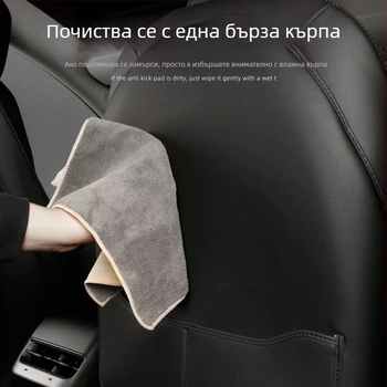 Tesla анти-ударна подплатка за седалка за Model Y и Model 3 – задна облегалка, всесезонна, микрофибърна кожа, пяна, печат на лого, едноцветен модел