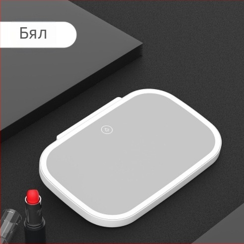 LED огледало за грим в кола със светлина, сензорно управление, монтаж snap-on, универсална съвместимост, ABS + HD стъкло