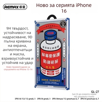 Remax фронтален закален стъклен протектор за iPhone 14 Pro Max – HD яснота, стъкло с алуминий и силиций