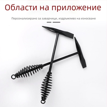 Чук за заваряване с глава от високовъглеродна стомана, двойна глава, стоманена дръжка, 300 г/500 г