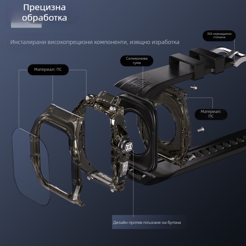 Защитен кейс за Apple Watch – водоустойчив, TPU+PC, персонализиран дизайн, съвместим с Watch4