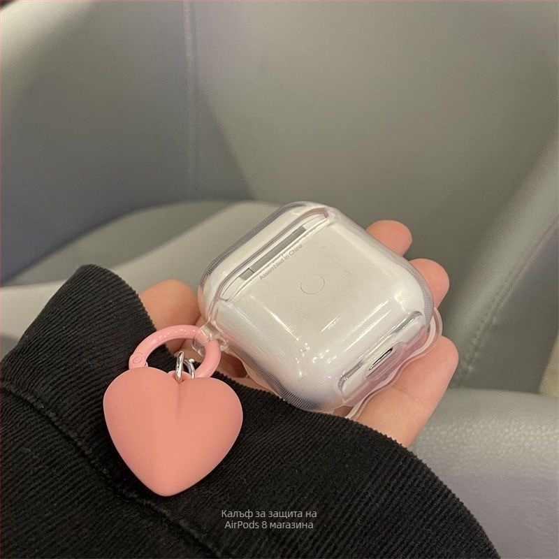 Калъф за AirPods за Apple AirPods 3-та и 4-та генерация и Pro 2 – TPU, прозрачен, пълен обхват, мека обвивка, покритие с пръскано покритие