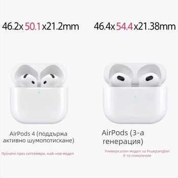 AirPods 4 калъф за защита за Apple безжични Bluetooth слушалки, поликарбонат, гравиран дизайн, IP стил