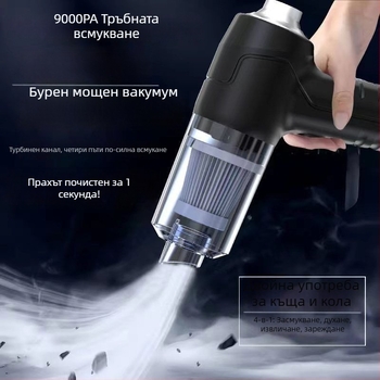 Ръчна прахосмукачка за автомобил и дом, презареждаща, 300 W, вакуум 20000 Pa, 3 m кабел