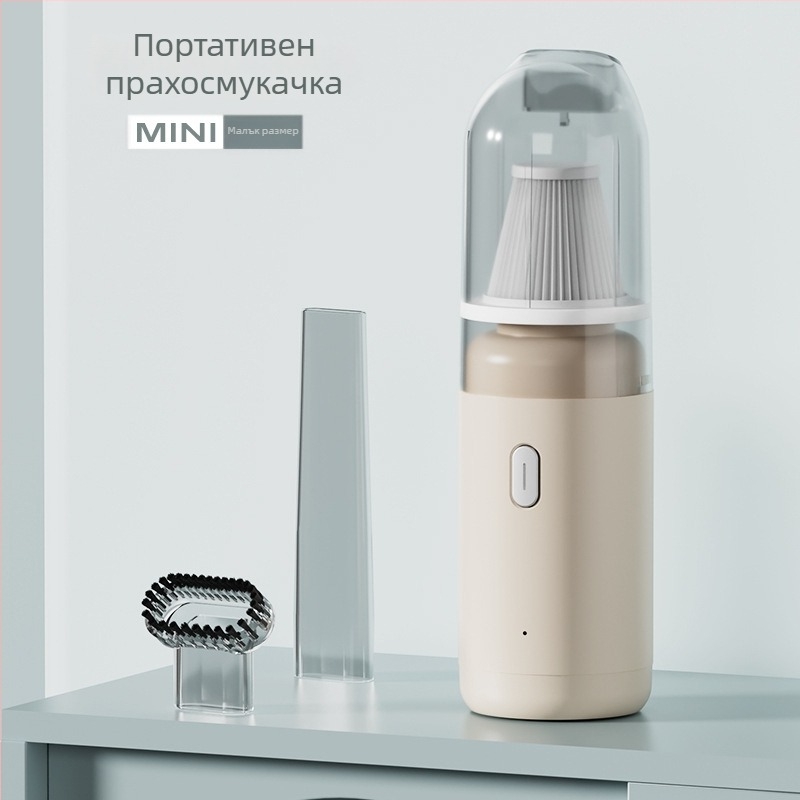 Мини безжичен настолен вакуумен почиствач, вградена батерия 1600–2000 mAh, 2 W, време на работа 1–3 ч, шум под 36 dB