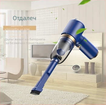 Безжичен ръчен прахосмукач за автомобил – мокро и сухо, вградена батерия 2000–2500mAh, 40–60W, 3100–4000Pa, шум под 36dB