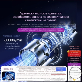 Преносима безжична прахосмукачка за автомобили, ръчна, 7500 Pa всмукване, 8.4V, 70W, 17 минути работа