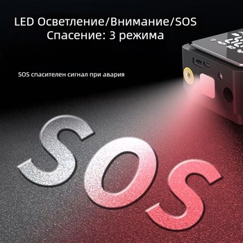 Преносима безжична автомобилна помпа за въздух — цифров дисплей, 12V, 100W, 25 л/мин, тегло 450 g