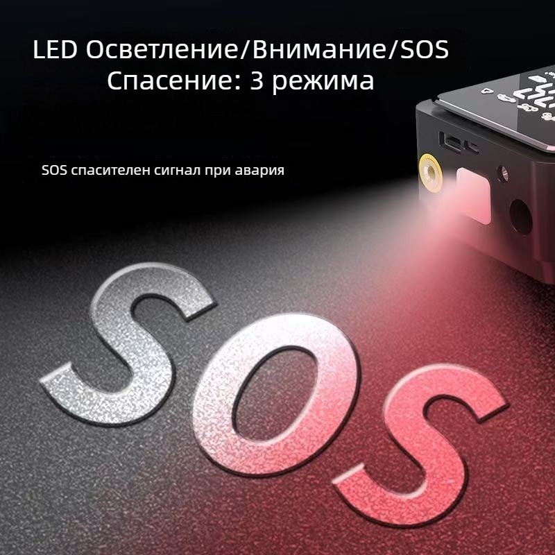 Преносима безжична автомобилна помпа за въздух — цифров дисплей, 12V, 100W, 25 л/мин, тегло 450 g