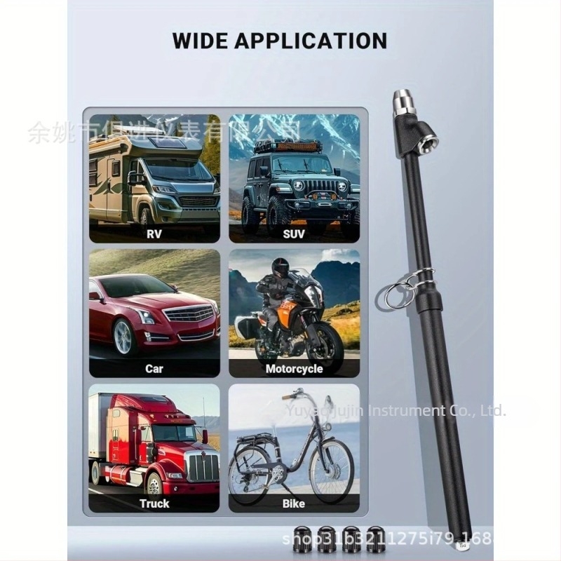 Комплект манометри за гуми за камиони с матово покритие — писалков манометр, диапазон 0–150 psi, точност 2 psi, Jujin, цинков сплав/неръждаема стомана/ABS