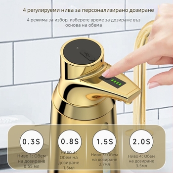 Автоматичен диспенсър за сапун със сензор – ABS+PET, CE/RoHS/FCC сертификации, монтаж без пробиване, модел GM-S2309B-G, марка Greatmay