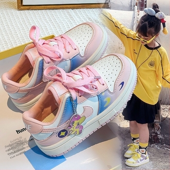 Детски обувки с тънка подметка, лепенка, PU горна част, гумена подметка, за деца 4–12 г., пролет-есен