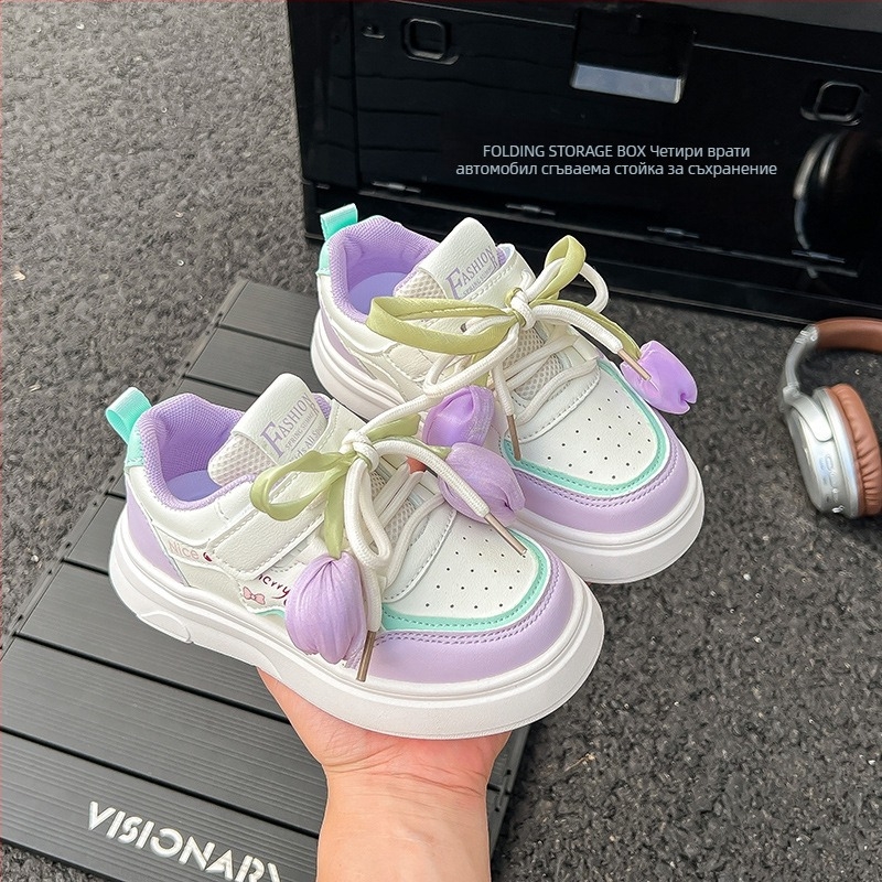 Детски обувки с тънка подметка, лепенка, PU горна част, гумена подметка, за деца 4–12 г., пролет-есен