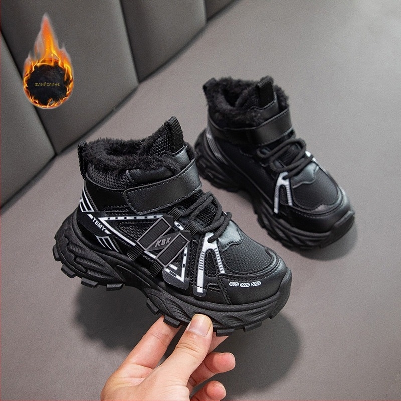 Детски обувки с тънка подметка, лепенка, PU горна част, гумена подметка, за деца 4–12 г., пролет-есен