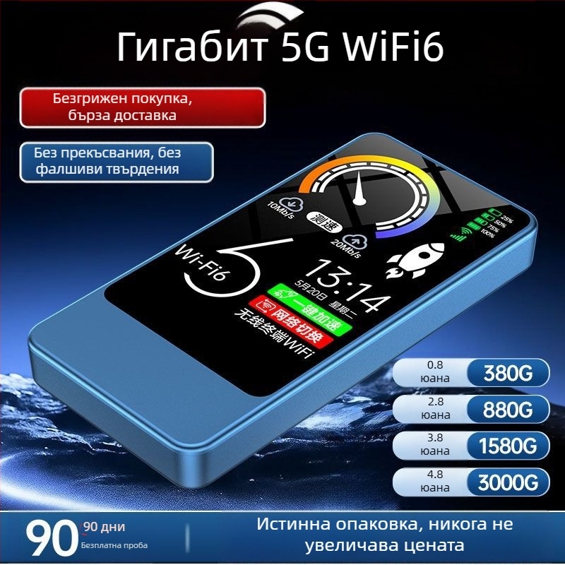 Преносим WiFi 6 рутер с 2-в-1 зареждане за дом, автомобил и общежитие