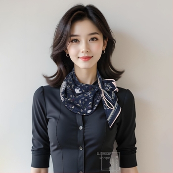 Bentley копринено-вълнен квадратен шал, преплетена плетка, INS стил, джобен шал