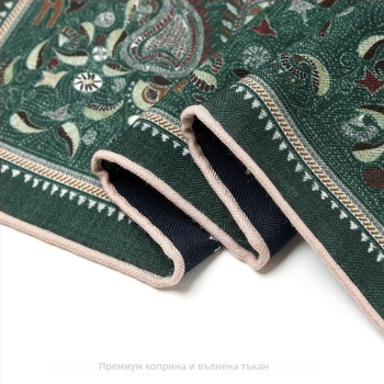 Bentley копринено-вълнен квадратен шал, преплетена плетка, INS стил, джобен шал