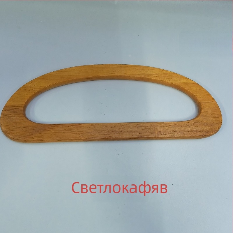 Дървена дръжка за чанта, твърдо каучуково дърво, плетена за DIY