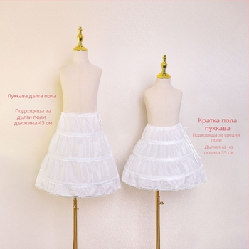 Petticoat за Flower Girl с метален пръстен – безкостен bustle, налично на склад, лято 2021