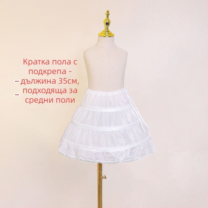 Petticoat за Flower Girl с метален пръстен – безкостен bustle, налично на склад, лято 2021