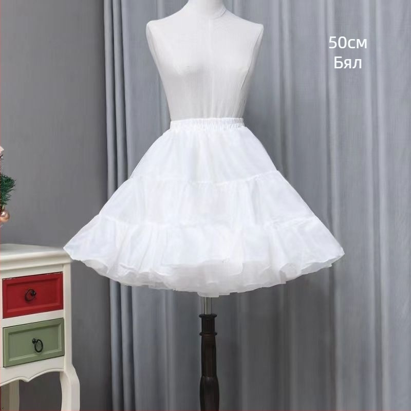 Lolita Petticoat Boneless Bustle Crystal Gauze Tutu Adjustable