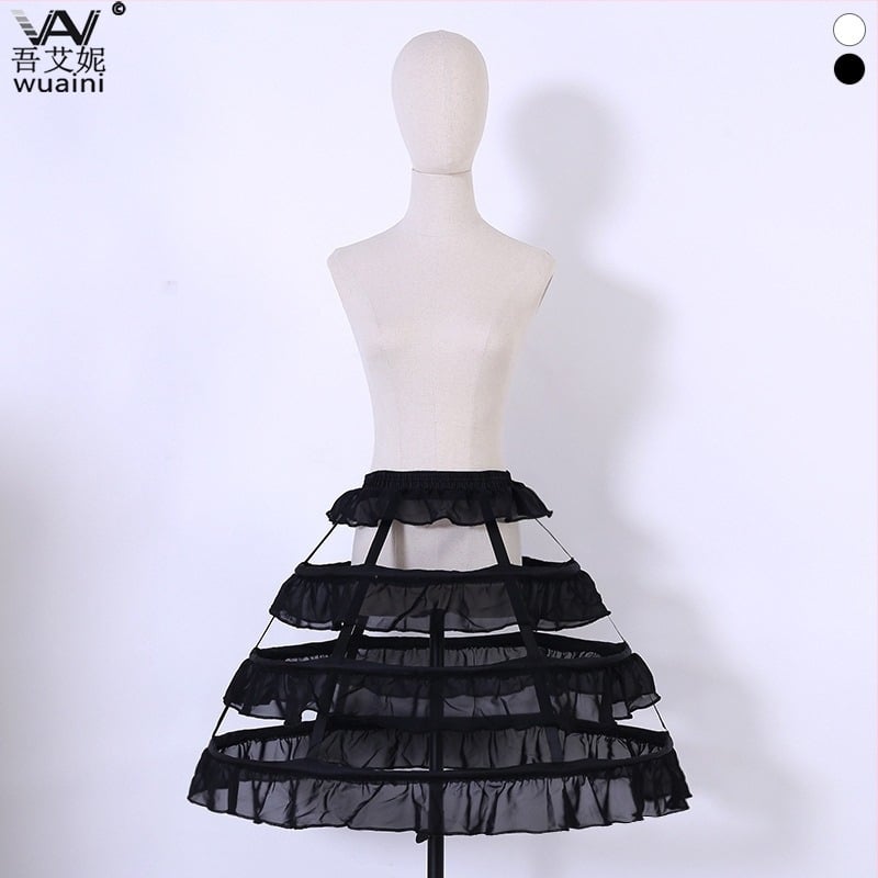 Лолита пола с четири рюшета; Bustle стил: три стоманени пръстена; двуслойна прежда; подходяща за възрастни; пролет 2022