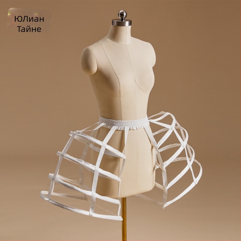 Lolita подплата за пола с Rococo барокови птичи клетки обручи, три стоманени пръстена, двойнослойна прежда, Yu Lian Tianzi, за възрастни, пролет 2024