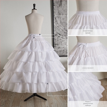 Сватбена рокля подпора за пола с три стоманени пръстена, двоен слой прежда – за възрастни, лято 2022