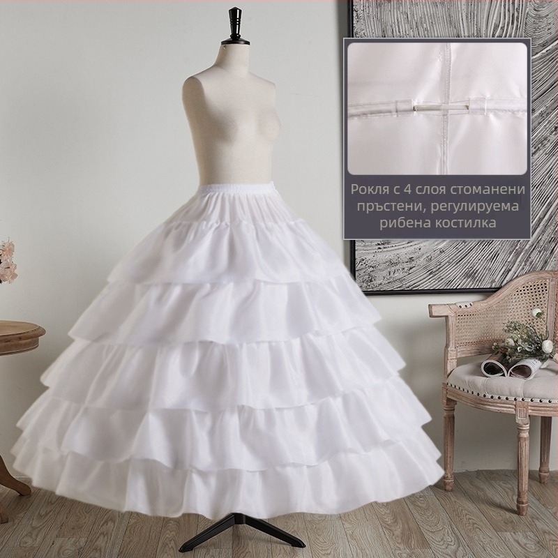 Сватбена рокля подпора за пола с три стоманени пръстена, двоен слой прежда – за възрастни, лято 2022