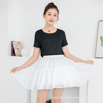 Cosplay Lolita Fishbone пола с двойна стоманена подплата, шифон