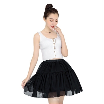 Cosplay Lolita Fishbone пола с двойна стоманена подплата, шифон